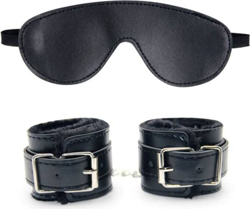 ?gonbindel och handbojor Sleep Eye Mask L?der Justerbara handledsmanschetter f?r sexlek