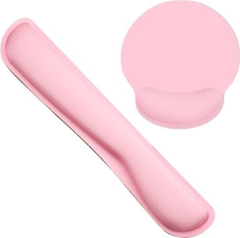 Rosa håndleddsstøttematte, ergonomisk musematte med minneskum, sklisikre gummimus håndleddsstøttematte for arbeidsspill