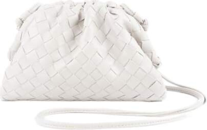 Pu vevd veske Satchel Cloud Mini skinn clutch veske white