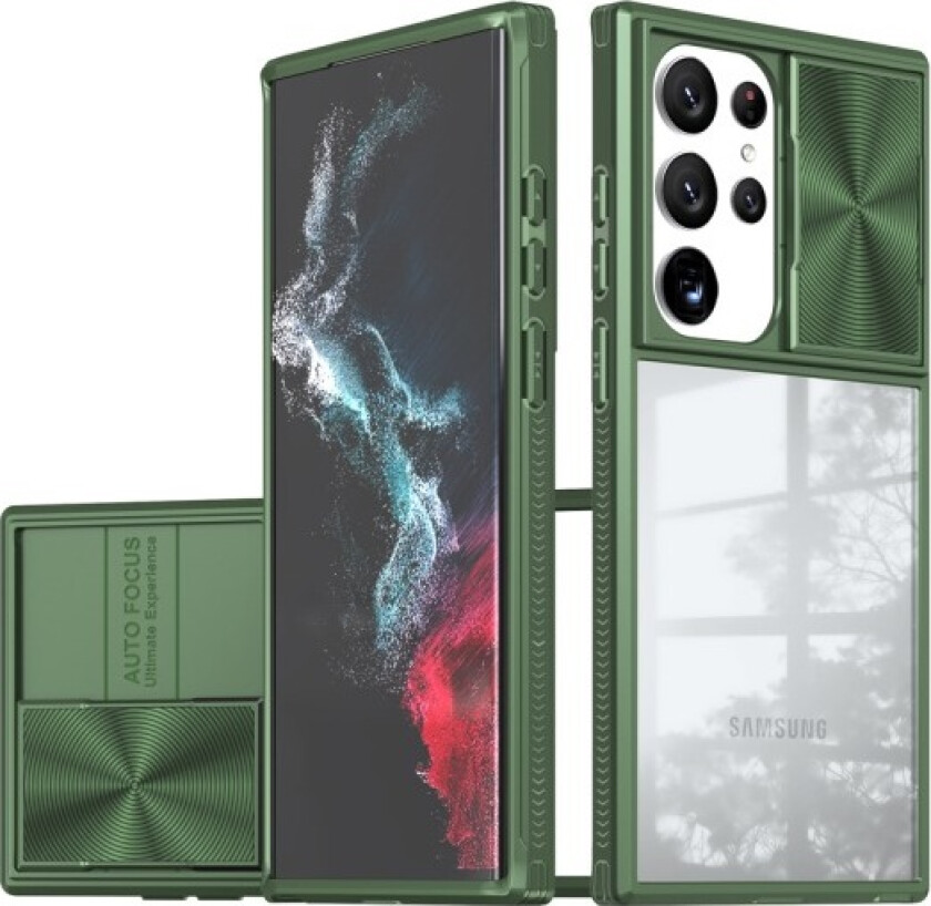 Samsung Galaxy S23 Ultra - Kraftig deksel med kamerabeskyttelse Mörkgrön