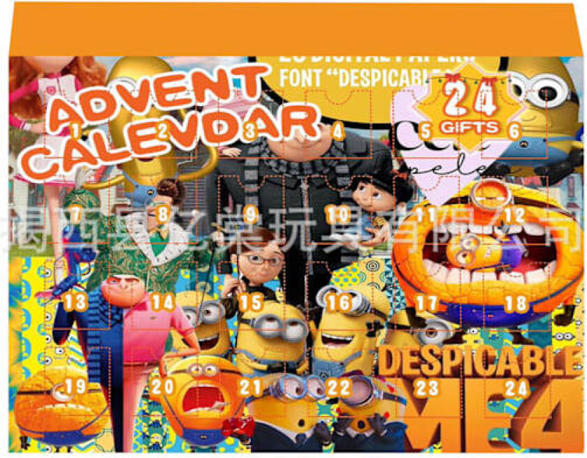 Xbi - 2024 Minions Julegave Blind Box Julekalender 24 Nedtelling Overraskelse D