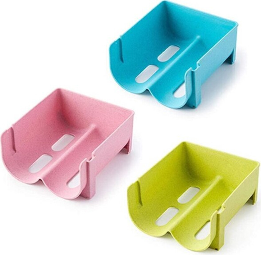 3-pakks plastflaskehylle, stabelbar, kjøleskapsarrangør, kjøkkenflaskeoppbevaringsstativ, vinstativ, flasker, drikkehylle, displayhylle