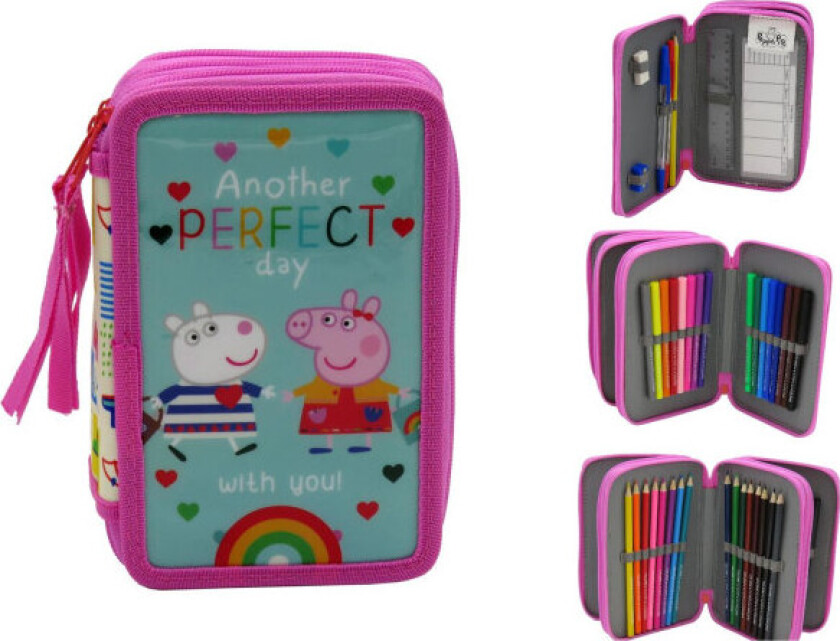 Peppa Gris Perfect Day Triple School Set 40-delt penal Multicolor one size