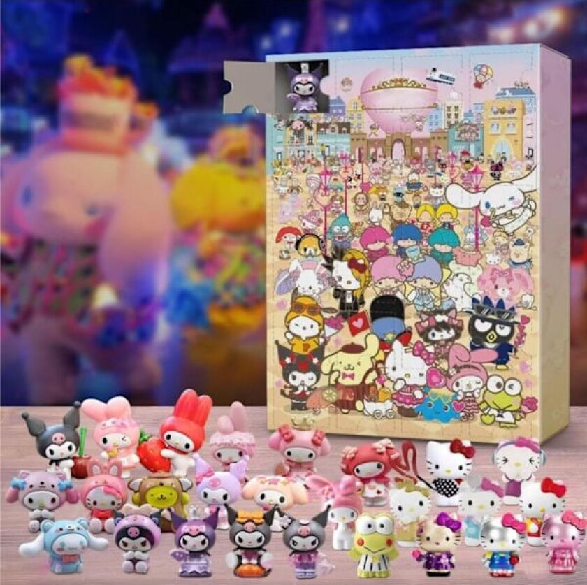 Sanrio Julekalender for Barn 2024, (Oppgradert Versjon) 38 Gavedeler - Tilfeldig Stil (Blindboks), Julebordsgave for Barn Exquisite style