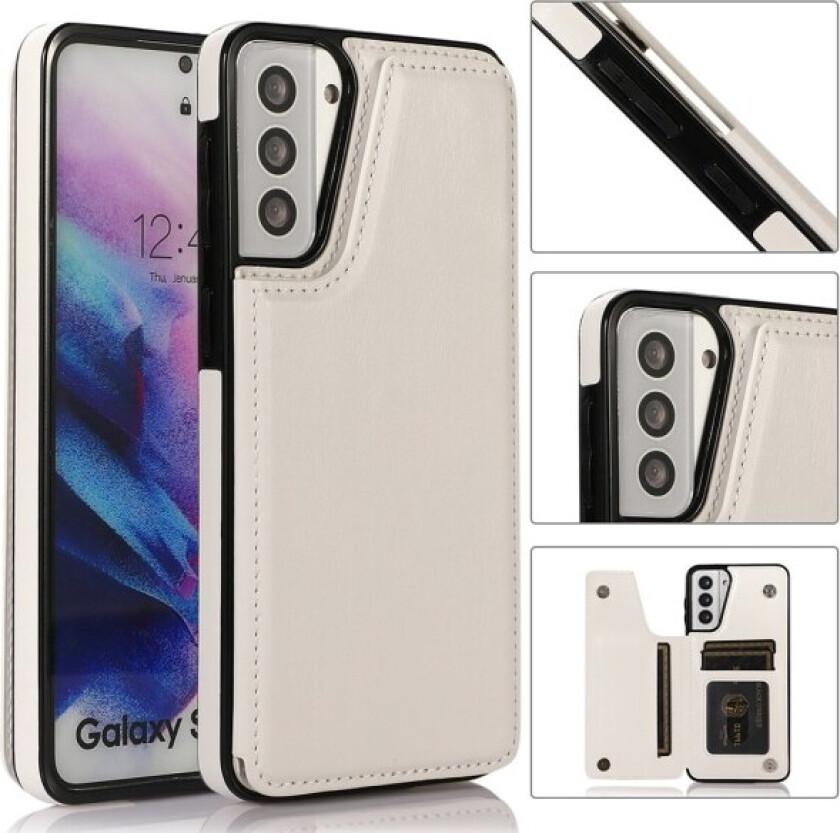 Samsung Galaxy S21 - Stilrent deksel med kortholder Vit
