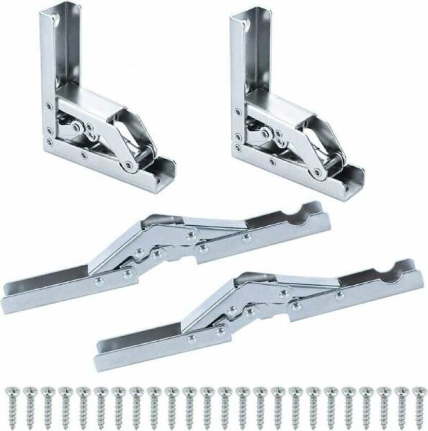 4 stk sammenleggbare hengsler 90 graders sammenleggbare hyllebeslag 180 graders full eller halv overlegg