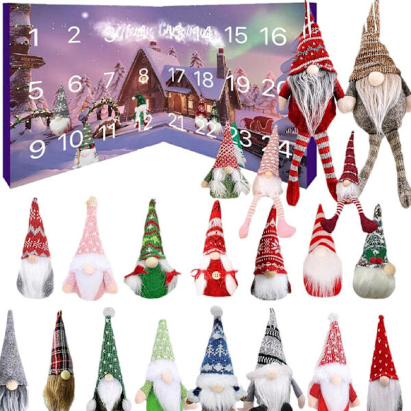 Adventskalender 2024, Julekalender med 24 forskjellige figurer, bærbare julegaver til voksne, barn og venner 24 plots