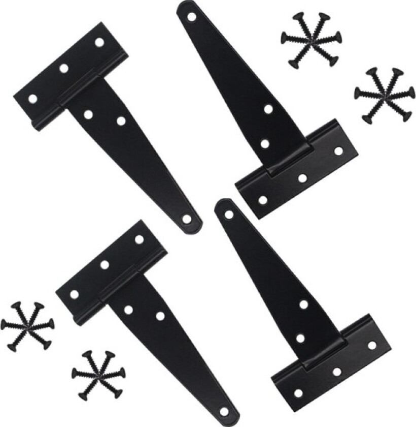 4 stk T-hengsler Dørhengsler, Heavy Duty T-Hengsel Låvedørhengsel