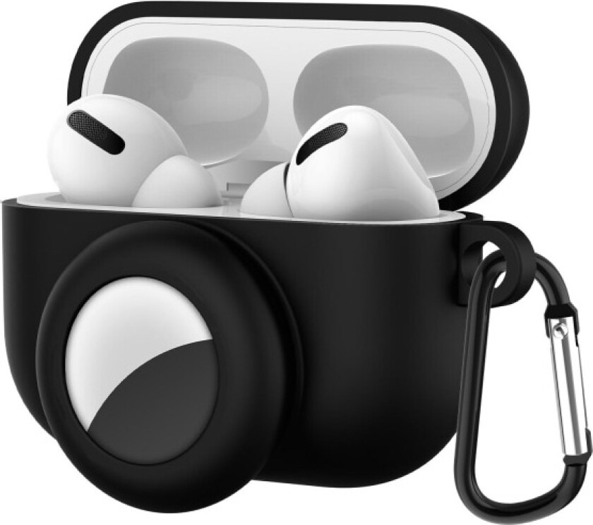 Bilde av AirPods Pro silikonskall med AirTag-holder Sort Black one size