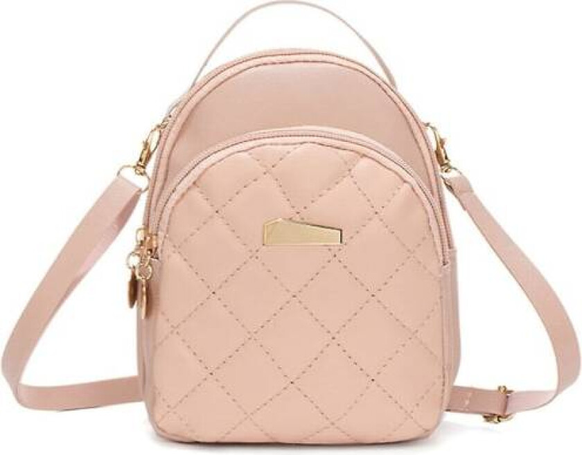 Jenter Casual Daypack Kvinner Pu Lær Ryggsekk Studenter Liten Skole Ryggsekk (FMY) Pink