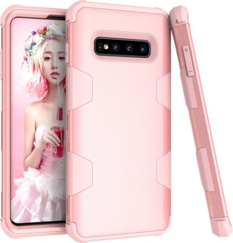 Samsung S10 Plus - Stilrent og beskyttende deksel \"Rugged Robot\"" Roséguld"