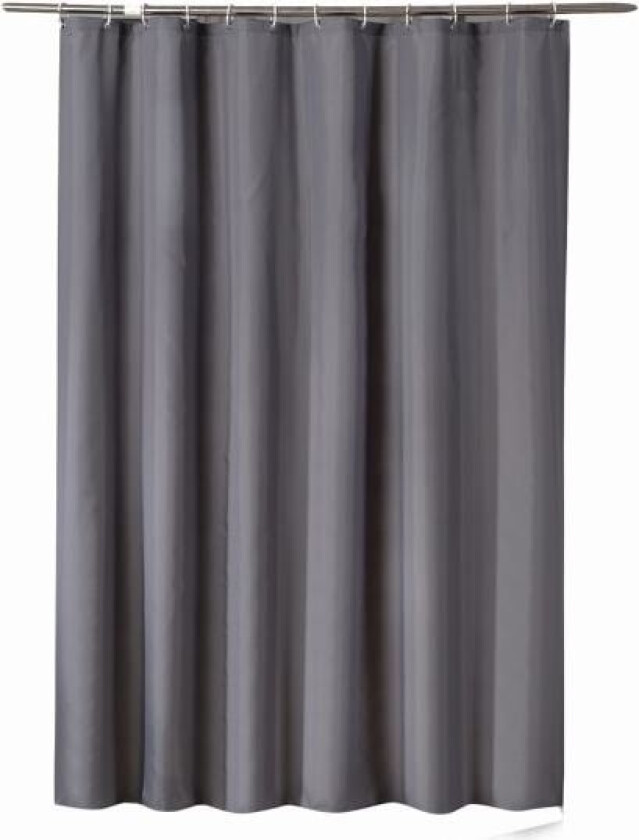 80cm bred x 180cm lang dyp grå dusjforheng, vanntett dusjforhengfôr, badeforheng med plastgardinringer