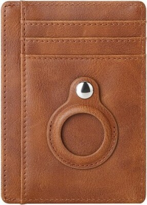 Kortholder med RFID-signalblokkering og AirTag-holder Brun