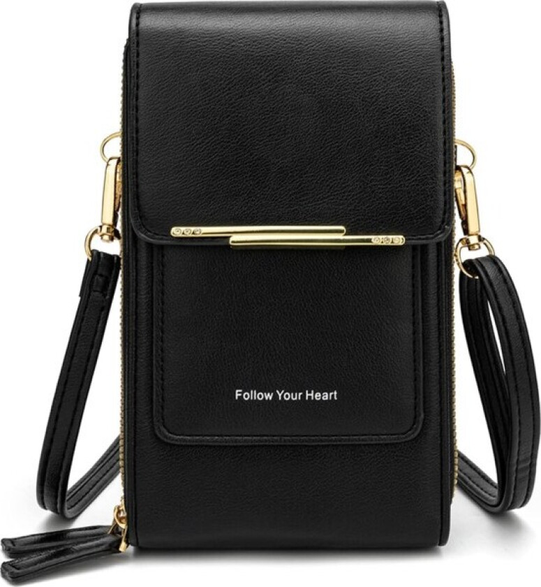 Dames Crossbody Telefonveske Mobil Lommebok Veske PU Lær Crossbody Stropp Flere Rom Justerbar Skulderstropp