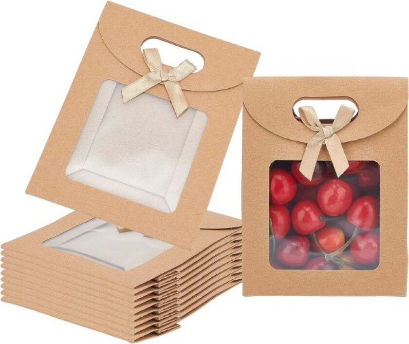 24 stk blanke kraftpapirposer, 11,9x6,15x15,7 cm stående gavepose