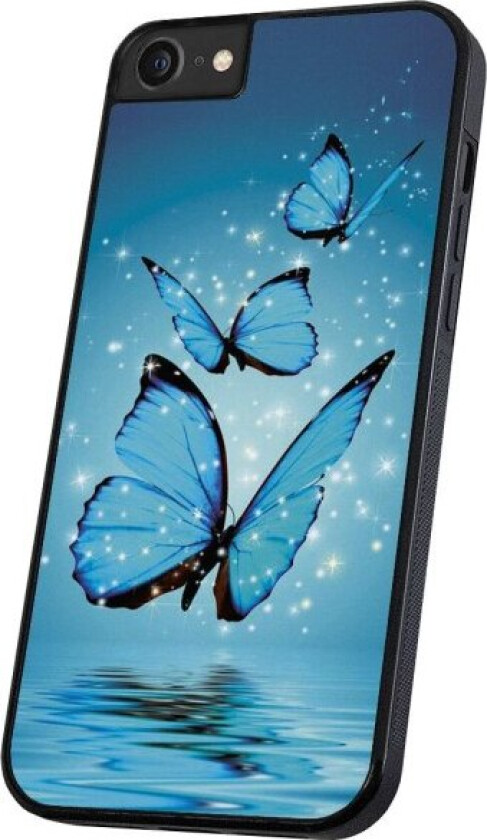 iPhone 6/7/8/SE - Deksel/Mobildeksel Glitrende Sommerfugler Multicolor