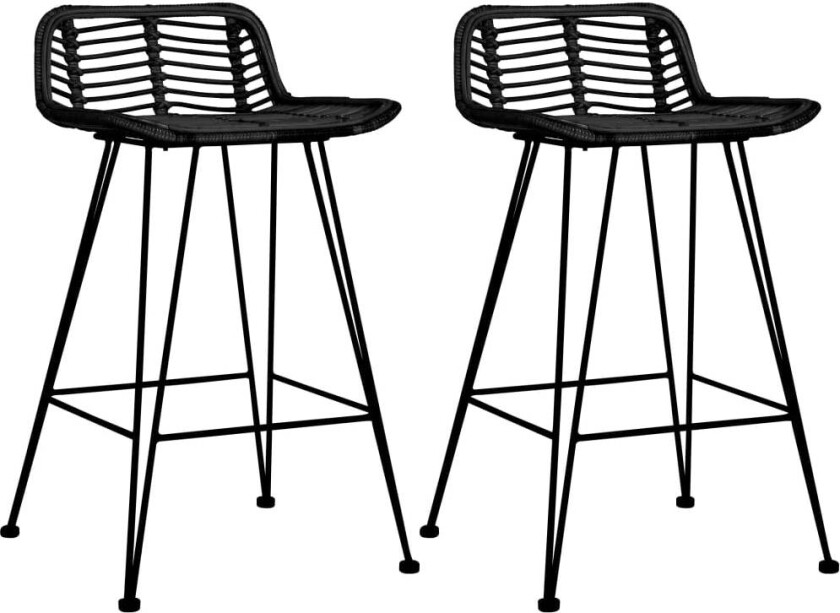 Barstoler 2 stk svart rotting