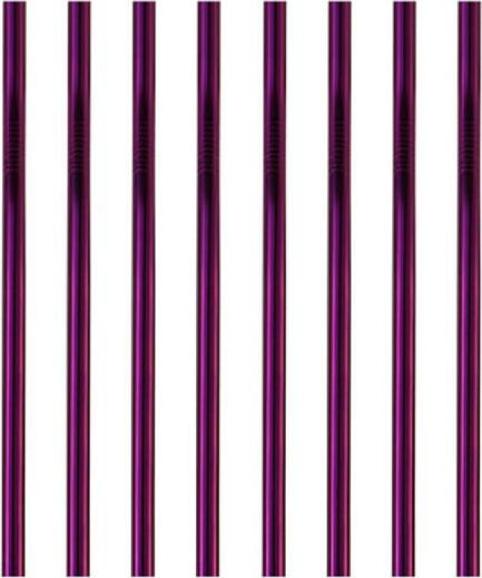 TG Metall sugerør Rustfritt stål sugerør 8 sett Gjenbrukbar drikke Lilla