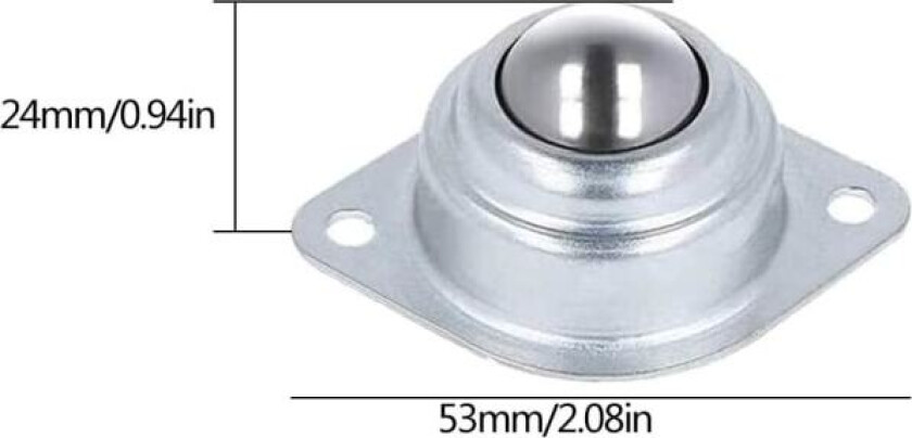 Bilde av 6 stk møbelhjul Flat Ball Roller Bearing Ball Caster Moun