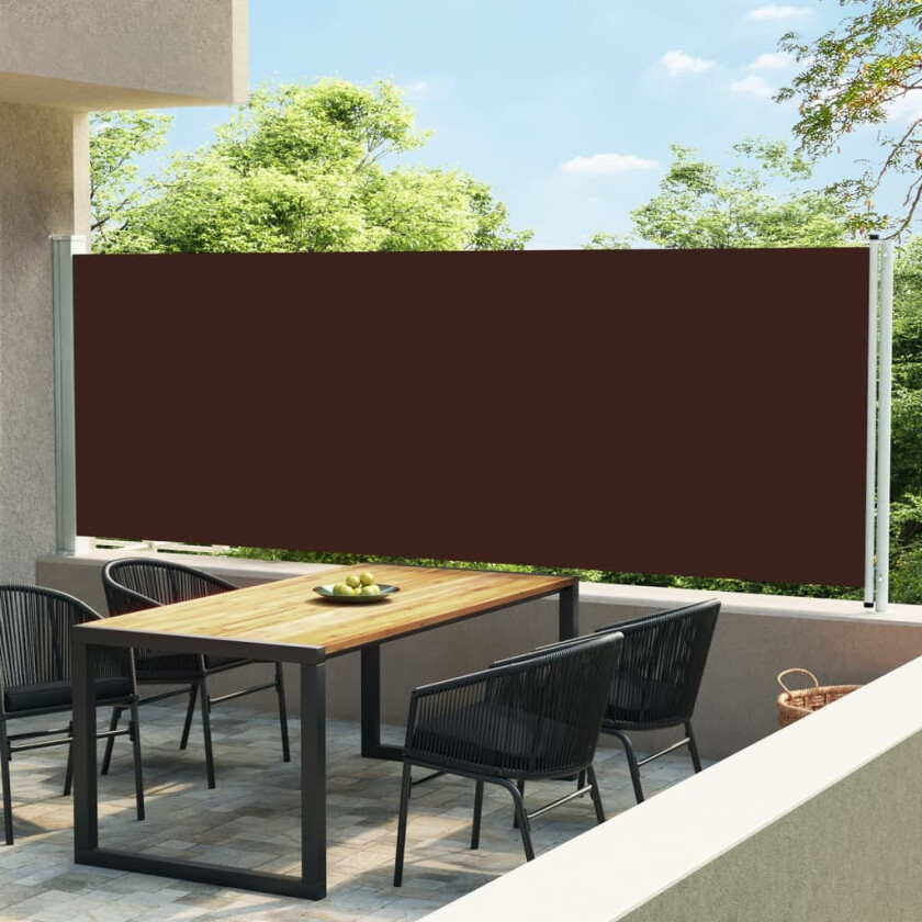 Uttrekkbar sidemarkise 160x600 cm brun