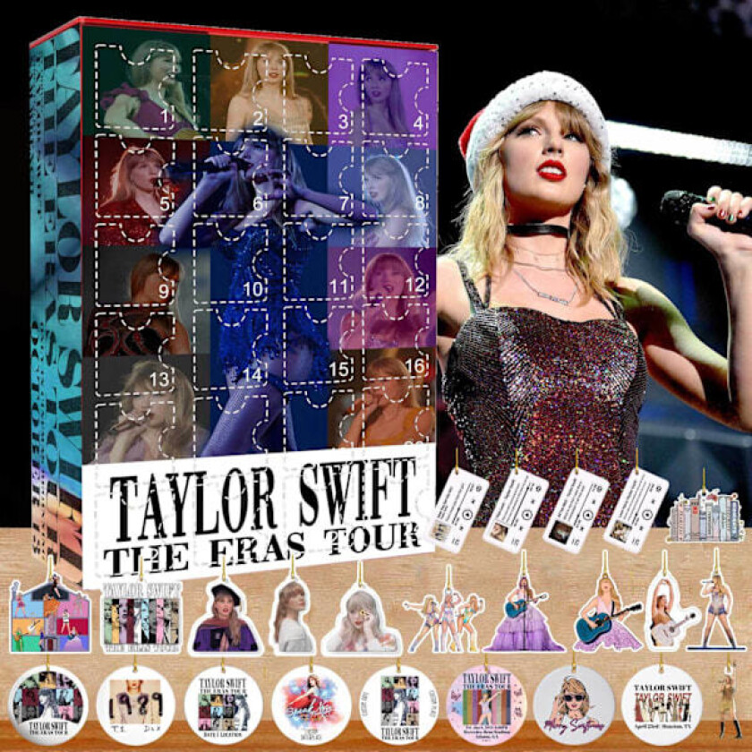 Taylor-Swift Adventskalender 2024 Jul Høytid Bursdag Nedtelling Style D
