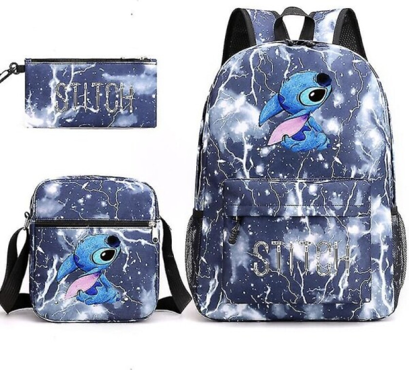 Lilo & Stitch Ryggsekksett skolesekk Lightning blue