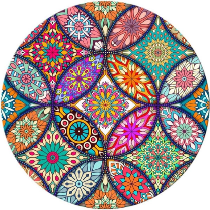 Musematte, Rund Mandala Musematte, Søt Musematte med Design, Sklisikker Gummibase Musematte med Sydd Kant, Vanntett Musematte, 7,9 x 7,9 Tommer