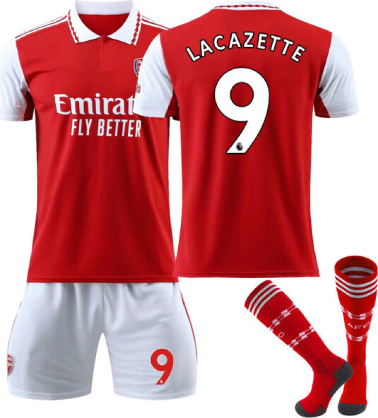 22 Arsenal Hjemmedrakt NO. 9 Lacazette Draktsett 26(145-151cm)