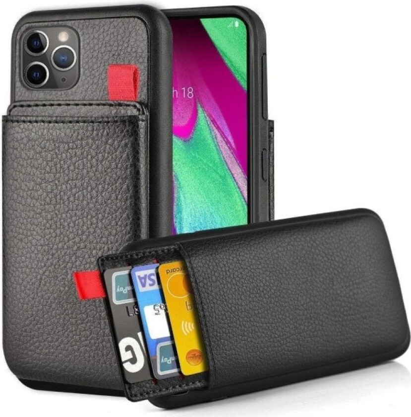 iPhone 15 Pro Max - Deksel med skjult kortrom - Kortholder Black