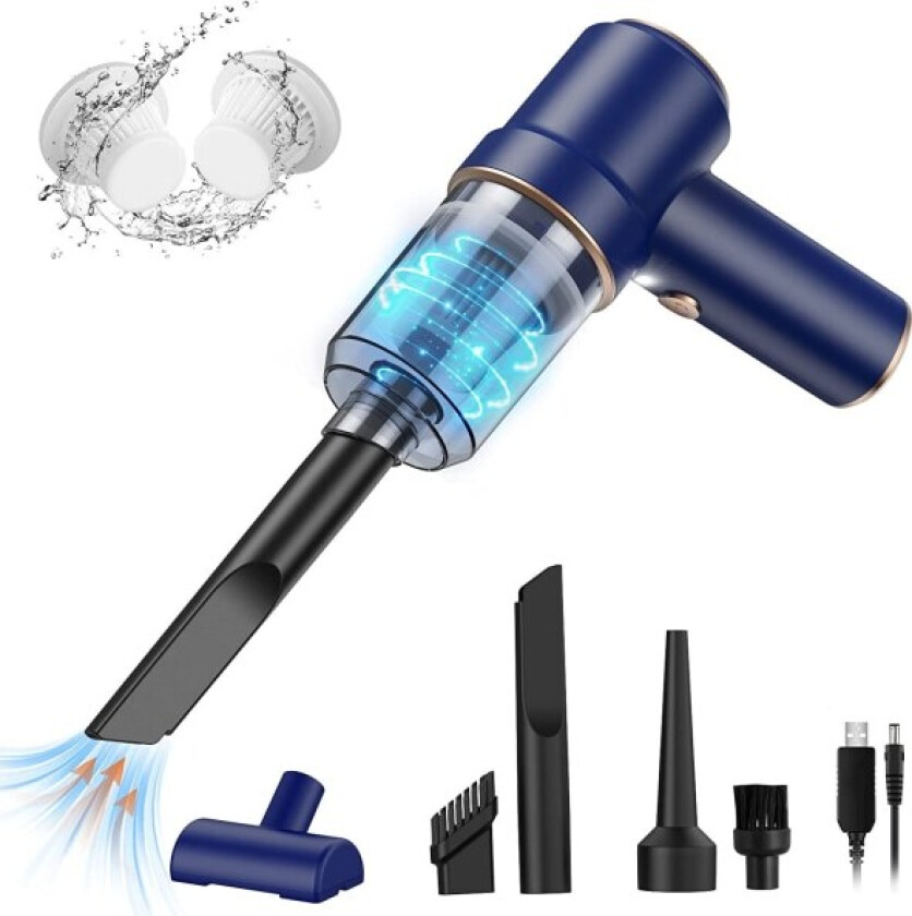 Trådløs håndholdt støvsuger, bilstøvsuger, mini håndholdt støvsuger, kraftig sugeevne, oppladbar 2 i 1 lett suging for rengjøring