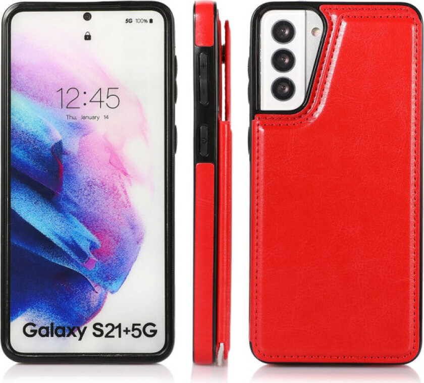 Stilrent Deksel med Kortlomme - Samsung Galaxy S21 Röd