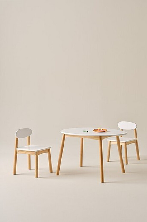 HULTA EGG barnebord med 2 stoler