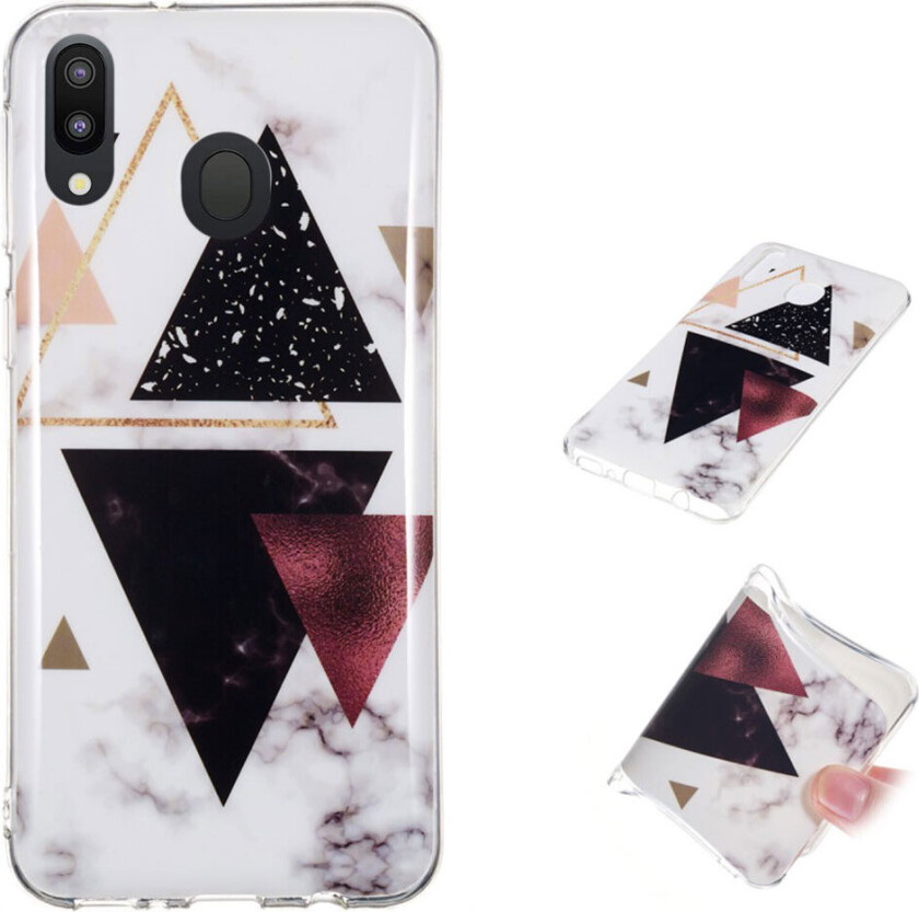 Marble Samsung Galaxy M20 deksel - Dark Triangles Marble