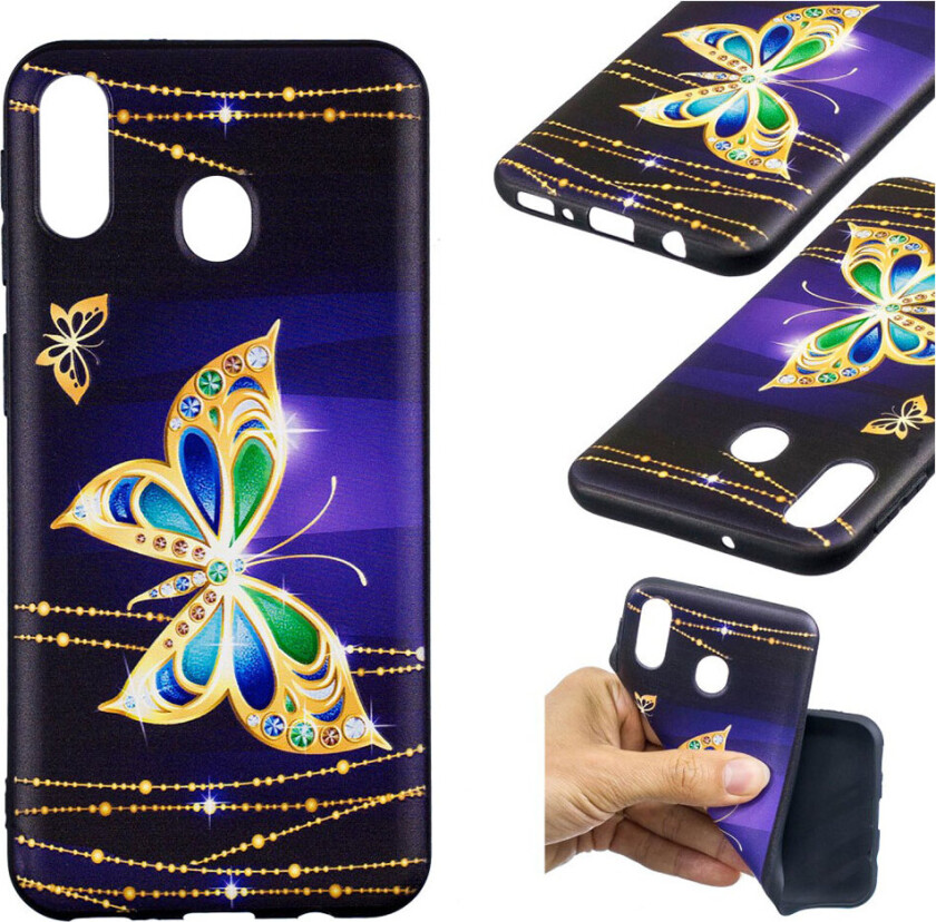 Imagine Samsung Galaxy M20 deksel - Fargelagt sommerfugl