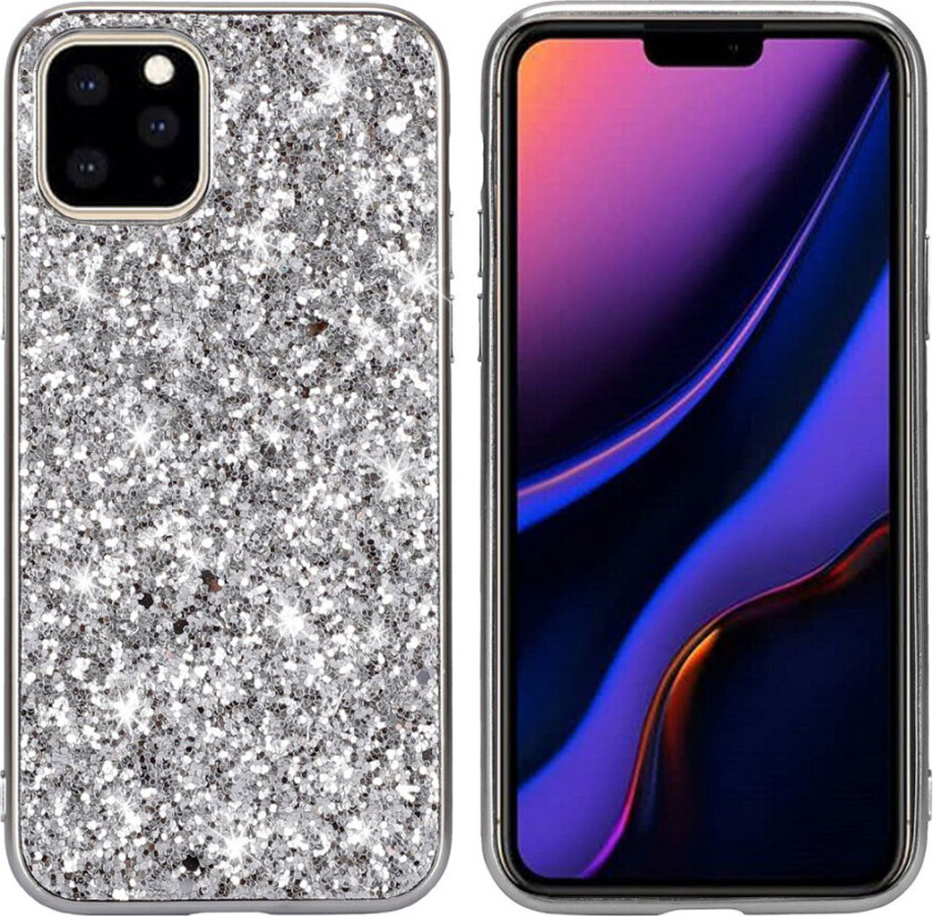 Glitter iPhone 11 deksel - Sølv