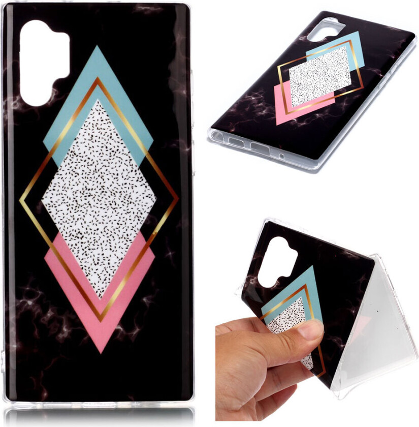 Marble Samsung Galaxy Note 10 Pro deksel - Diamant blå / rosa marmor