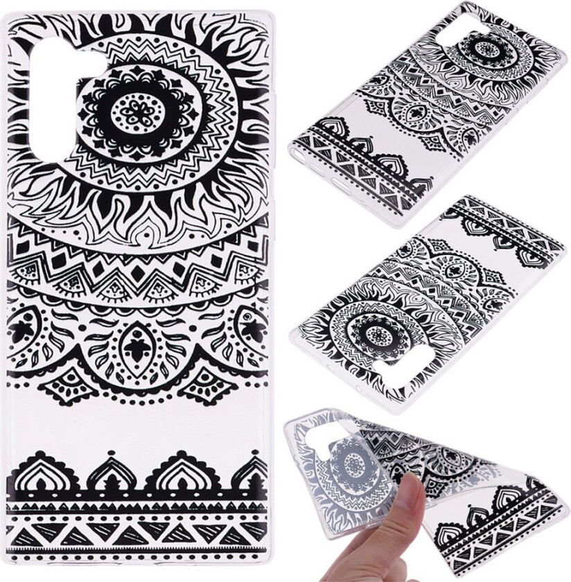 Deco Samsung Galaxy Note 10 deksel - Svart blomst