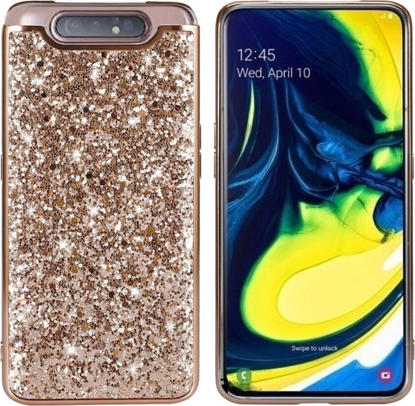 Glitter Samsung Galaxy A80 deksel - Gull