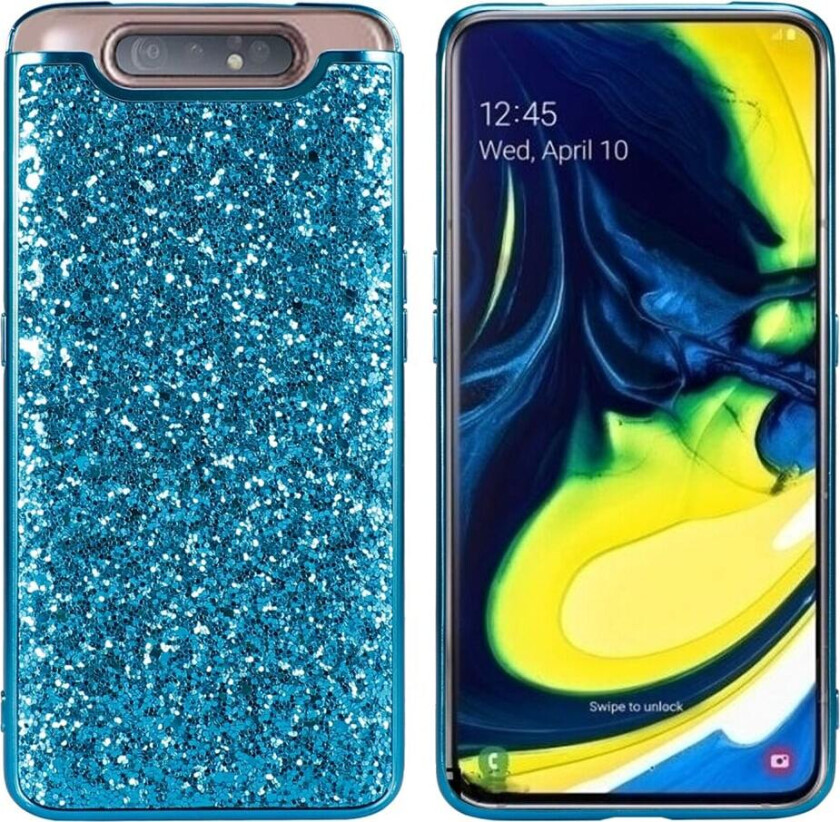 Glitter Samsung Galaxy A80 deksel - Cyan