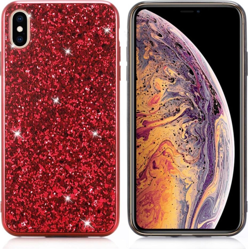Glitter iPhone Xs Max deksel - Rød