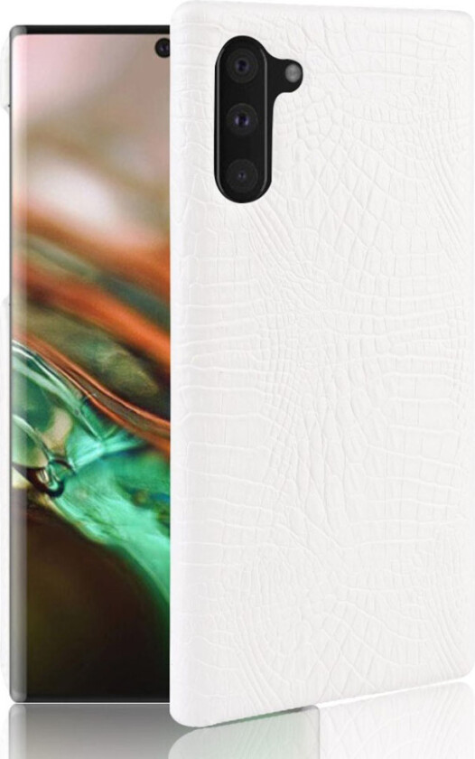 Croco Samsung Galaxy Note 10 deksel - Hvit