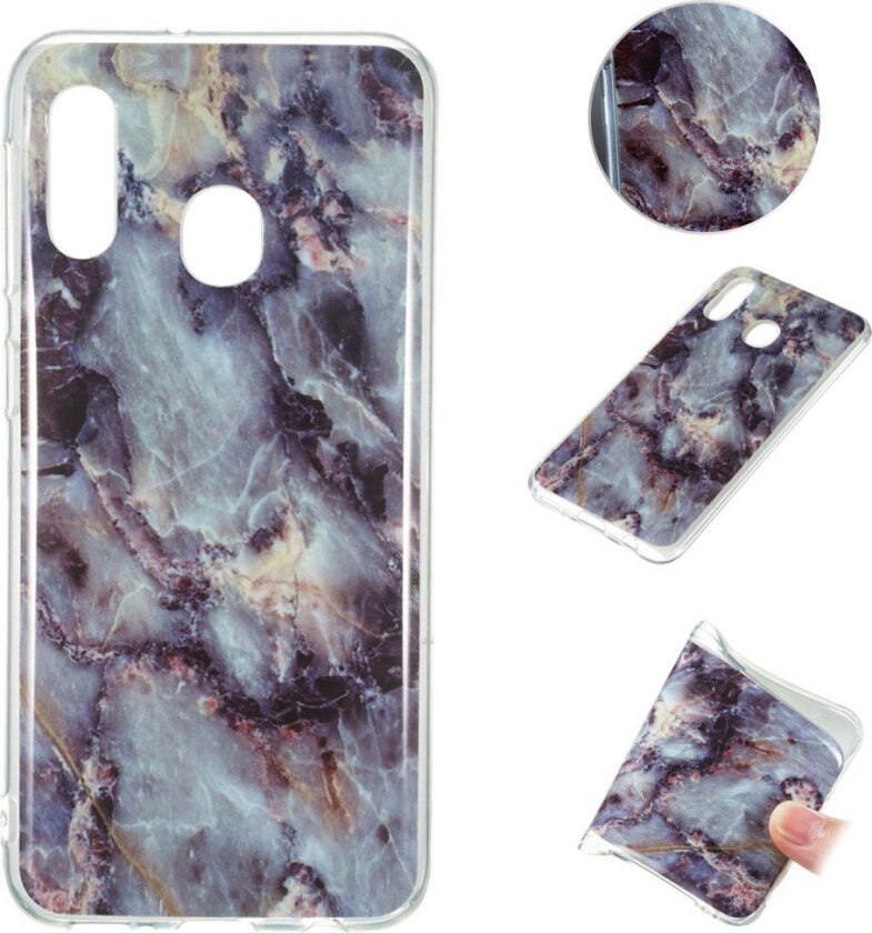 Marble Samsung Galaxy A20e deksel - Teal / svart marmor