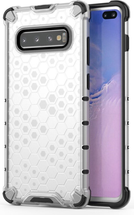 Bofink Honeycomb Samsung Galaxy S10 Plus deksel - Hvit