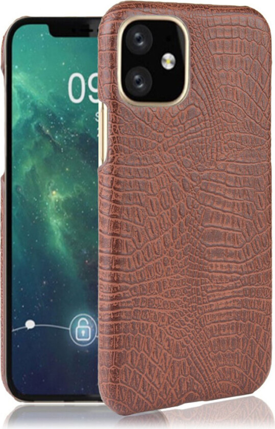 Croco iPhone 11 deksel - Kaffe