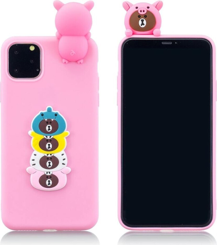 Cute 3D iPhone 11 deksel - Dyprosa bamser