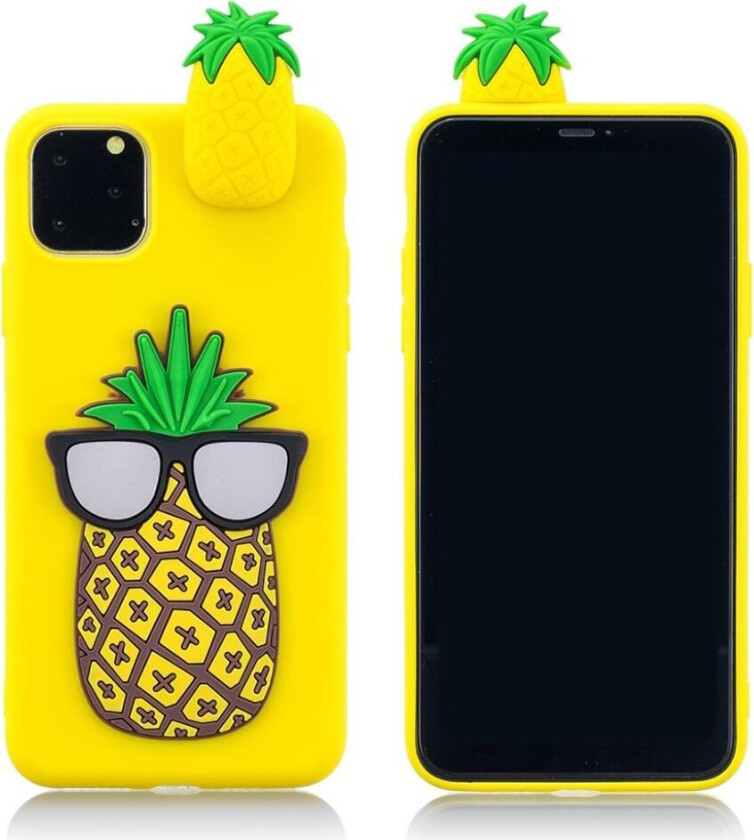 Cute 3D iPhone 11 deksel - Kul gul ananas