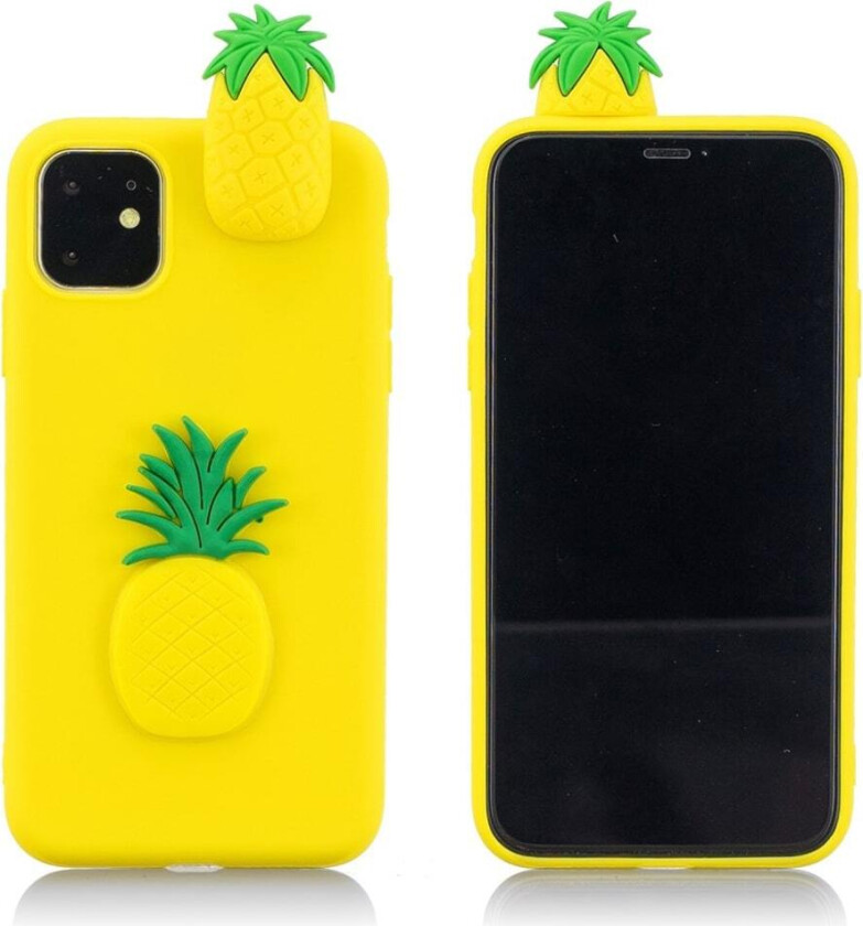 Cute 3D iPhone 11 deksel - Gul / ananas