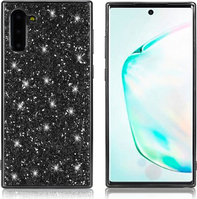 Glitter Samsung Galaxy Note 10 deksel - Svart