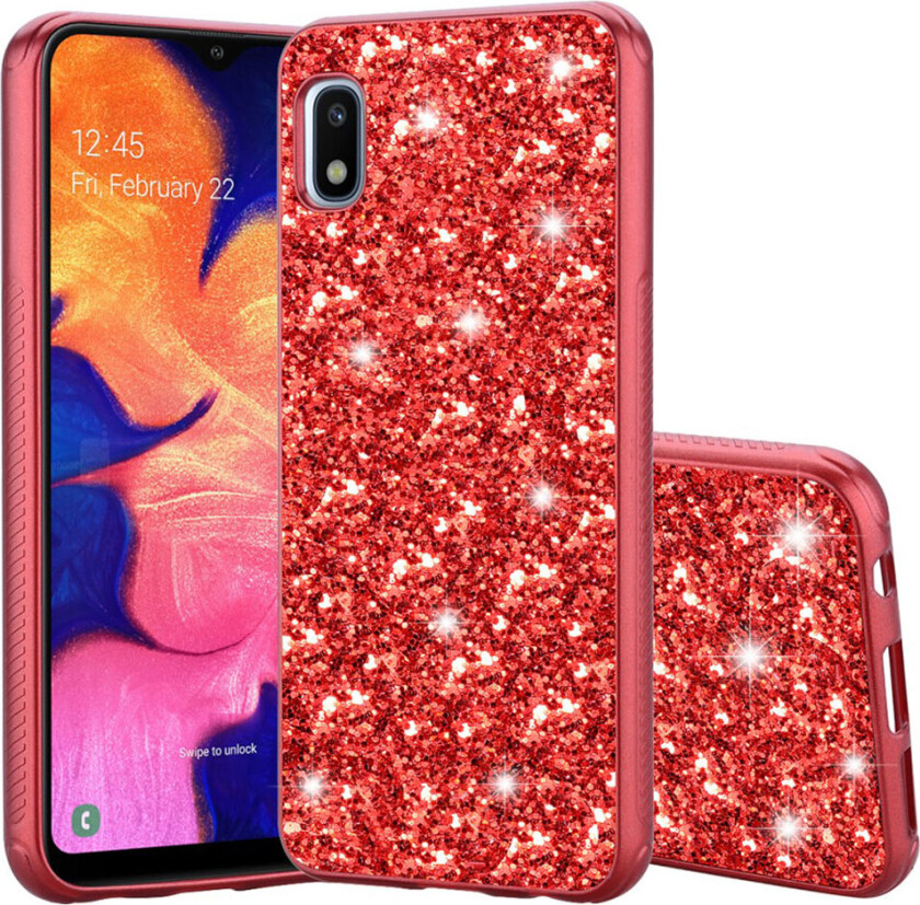 Glitter Samsung Galaxy A10e deksel - Rød