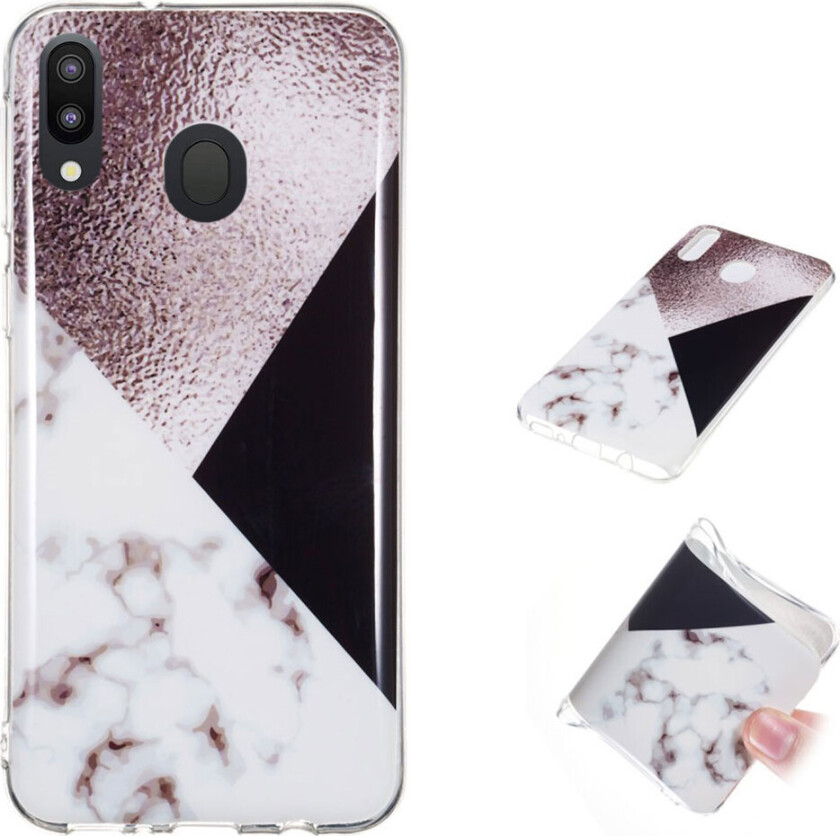 Marble Samsung Galaxy M20 deksel - Rose / hvit / svart